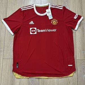 Adidas Manchester United Home Authentic Soccer Jersey 2021-22 Home Red Size 2XL